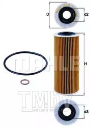 Фильтр масляный BMW 320d (E46) 8/01->, 520d (E39) 6/02-> KNECHT OX368D1