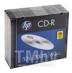 Оптический диск CD-R 700Mb HP 52x slimbox 10 шт. 69310