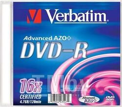 Оптический диск DVD-R 4.7Gb 16x Verbatim Matt Silver SlimCase 043547