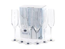Набор бокалов для шампанского стеклянных декор. "Elements" 6 шт. 190 мл Crystalex