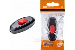 Выключатель на шнур 6А 250В черный с красной кнопкой TDM SQ1806-0222