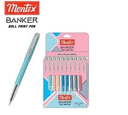 Ручка шариковая Banker с син. cтержнем, мет. клип, корпус ассорти Montex Banker