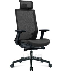 Кресло офисное / Ruby black / черный пластик / черная сетка / черная ткань