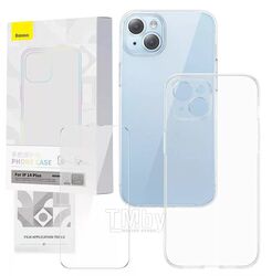 Накладка силиконовая Baseus Corning Series Protective Case for iP 14 Plus, Clear (with all-tempered-glass screen protector and cleaning kit) (P60112202201-02)