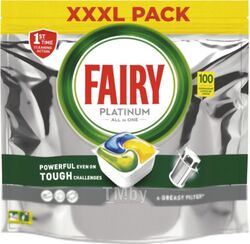 Капсулы для посудомоечных машин Fairy Platinum All in One Лимон (100шт)